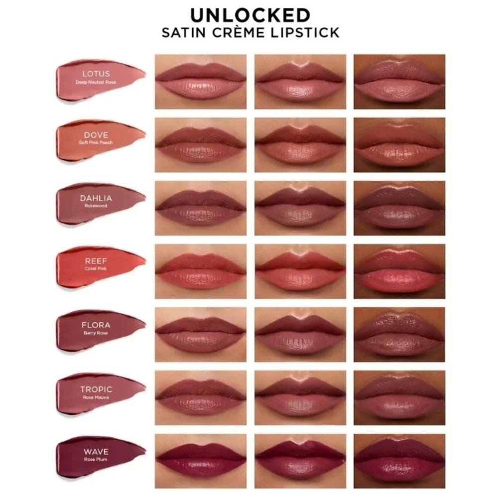 CLEARANCE! Hourglass Unlocked Satin Cream Lipstick: Flora (330 Berry Rose), New